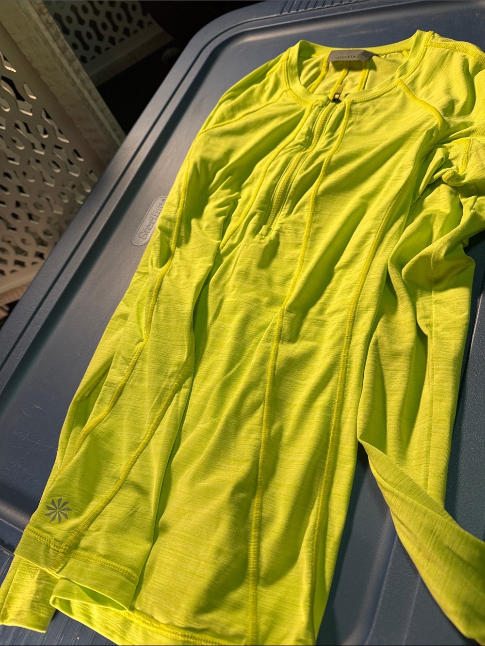 Athleta Neon Yellow Half-Zip Performance Jacket